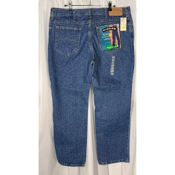 Riders Denim Regular Fit Straight Leg Jeans 38x29 Blue Pre-Shrunk Reinforced NWT - Picture 4 of 9